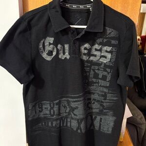 Guess Charcoal Graphic Polo Shirt